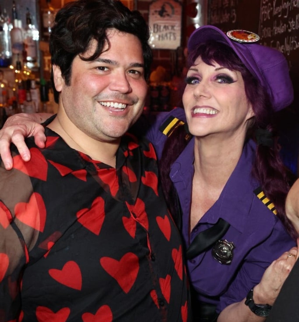 Bert the Bar Witch with a guest at The Castle Red Room